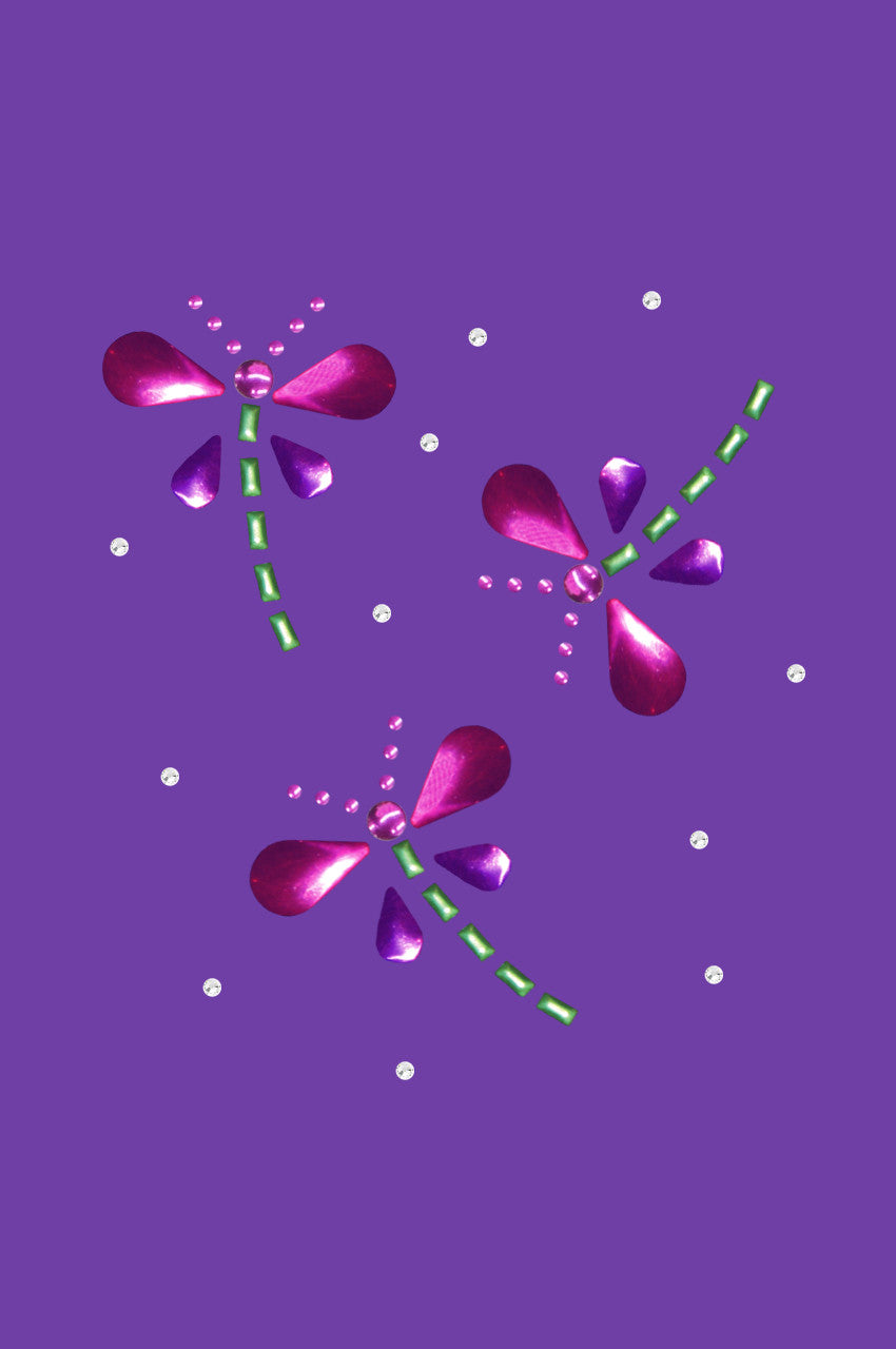 Pink & Purple Nailhead Dragonflies - Women's T-shirt