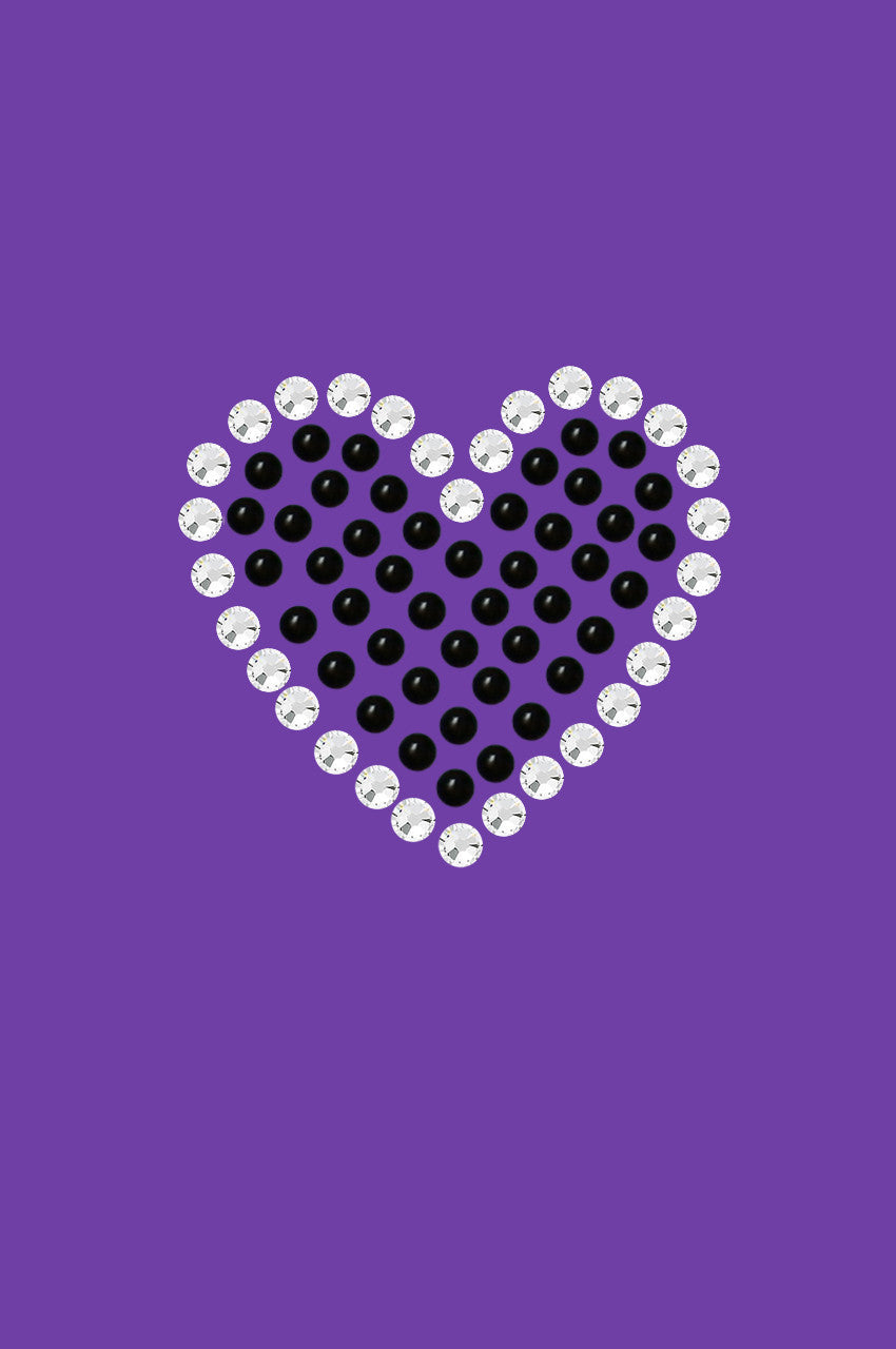 Black Rhinestone Heart - Womens T-shirt