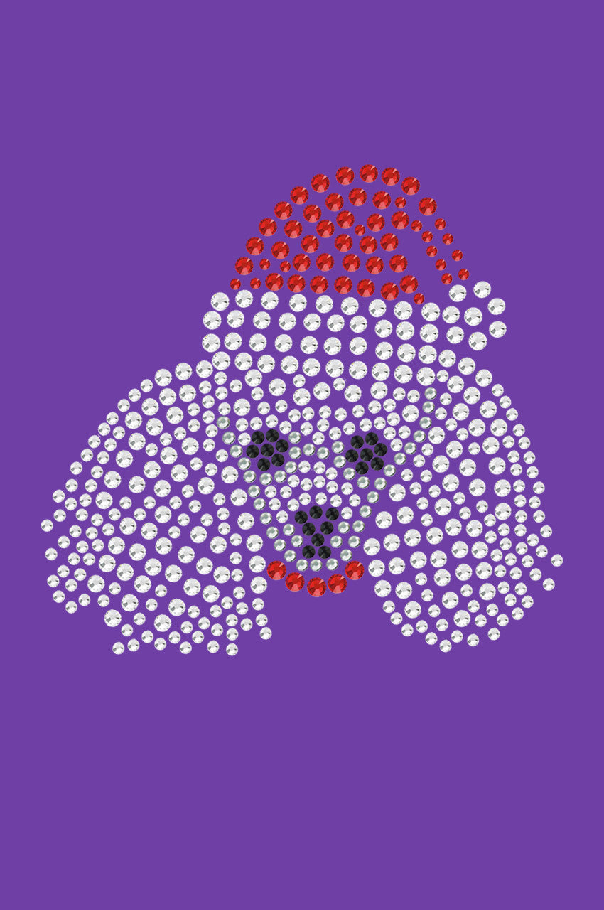 Poodle Face with Santa Hat - Womens T-shirt