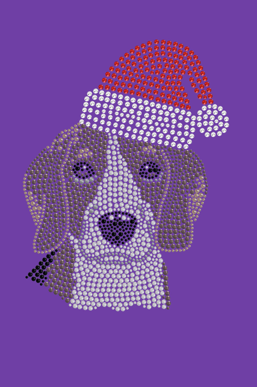 Beagle with Santa Hat - Womens Tee