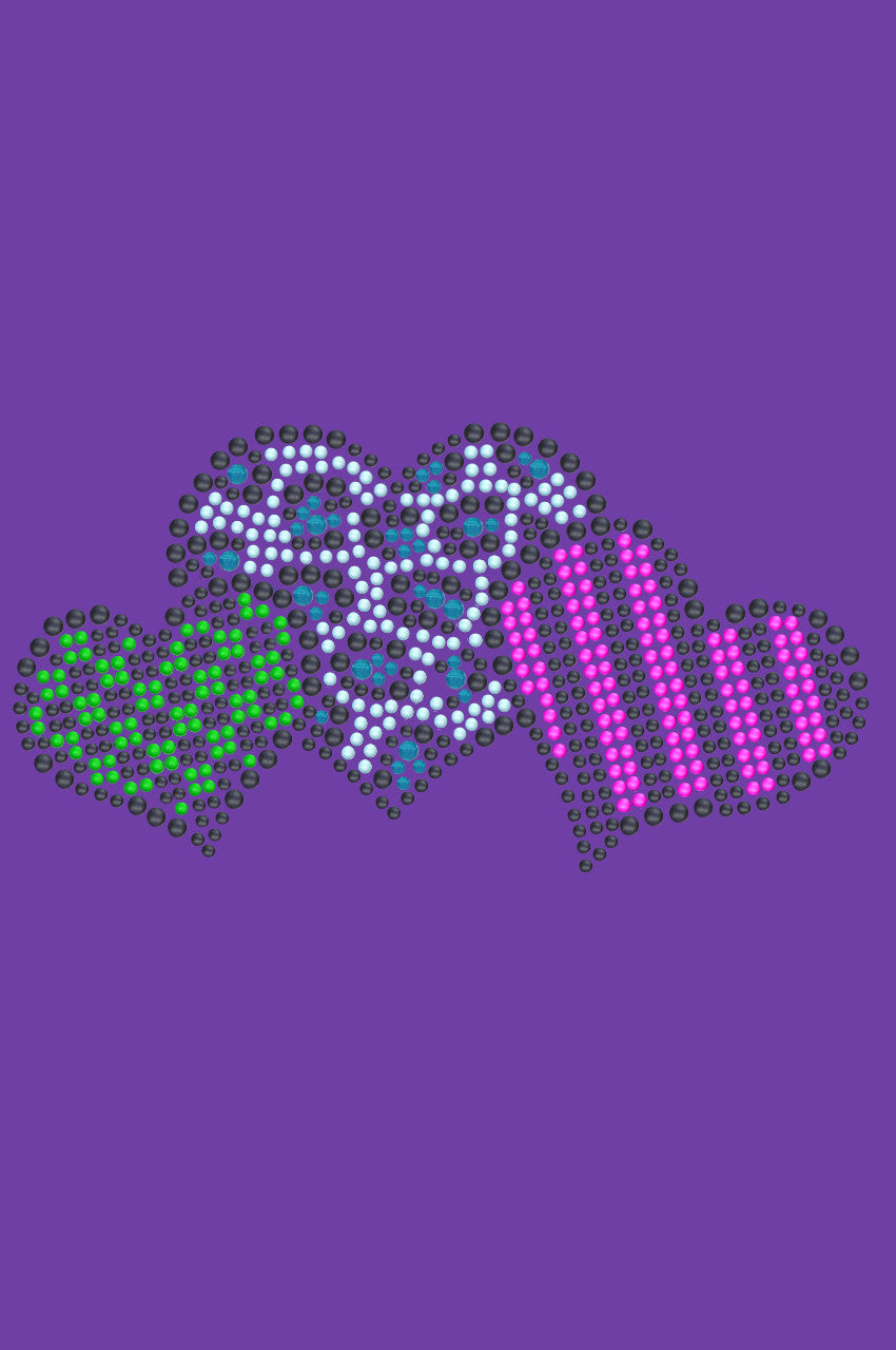 Leopard, Checks, & Stripes Multicolor Hearts - Womens T-shirt
