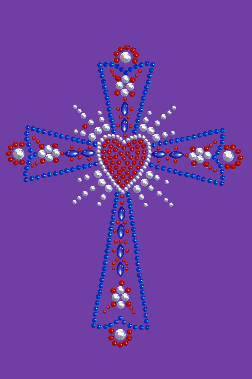 Cross (Red, White & Blue) - Womens T-shirt