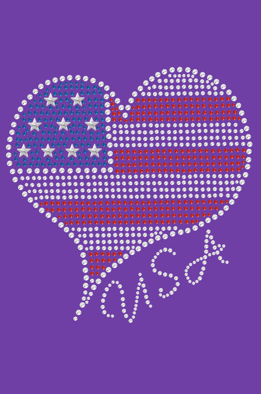 Patriotic American Heart 3 - Womens T-shirt