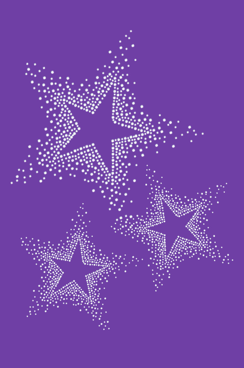 Three Stars (Clear Rhinestones) - Womens T-shirt
