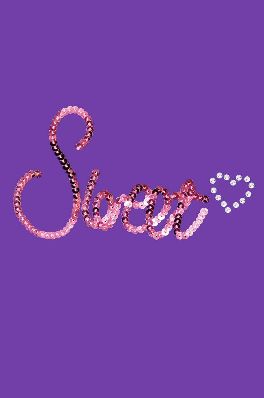 Sweet (Pink Sequins) - Womens T-shirt