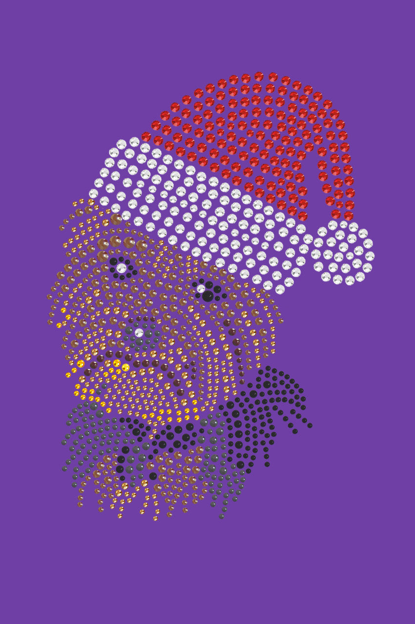 Yorkie Face 1 with Santa Hat - Womens T-shirt