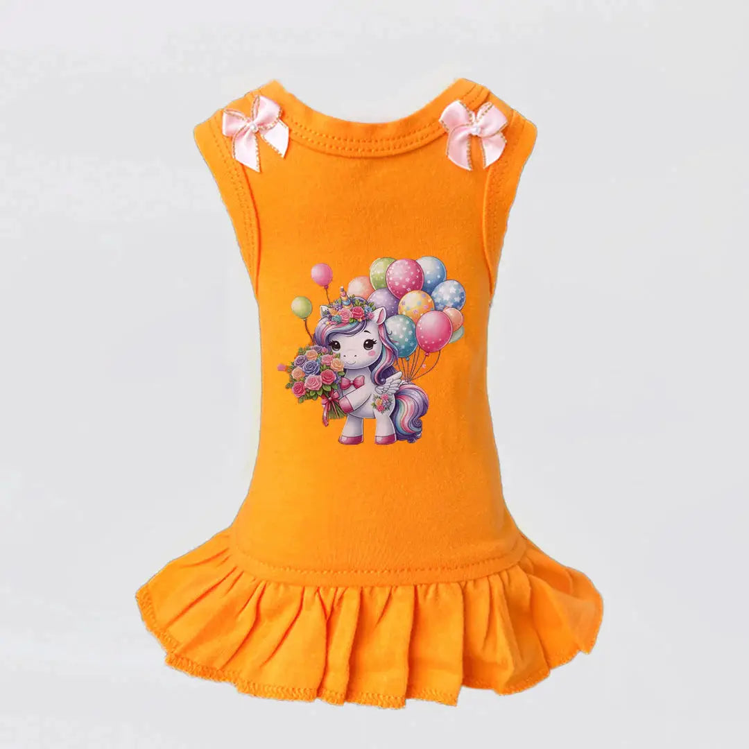 Hello Doggie Party Girl Faux Fur Cotton Dog Dress
