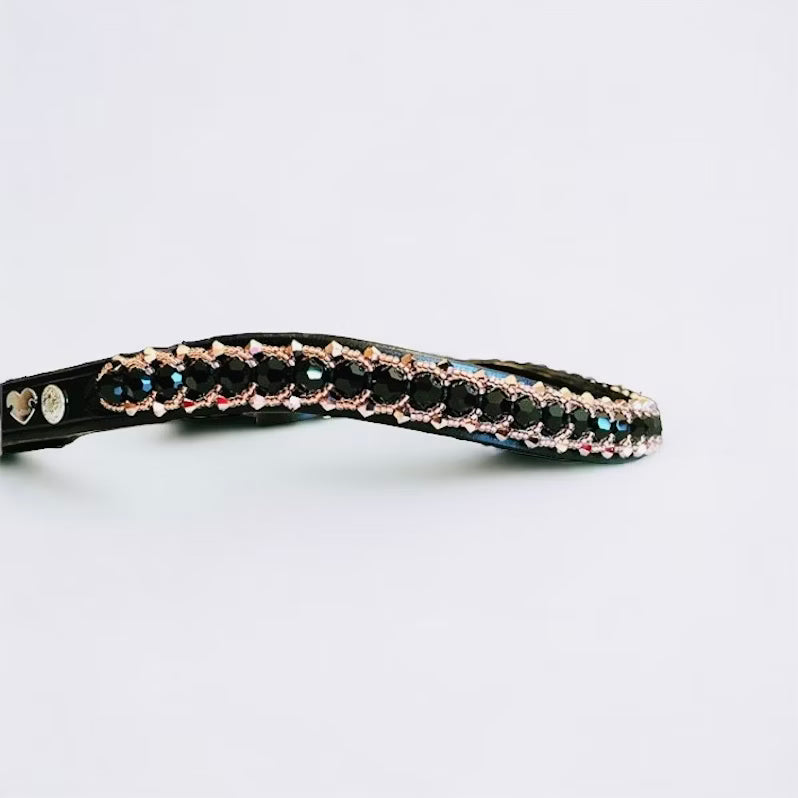 Passion Browband #4 - Black Crystal Beads with Rose Gold Accents