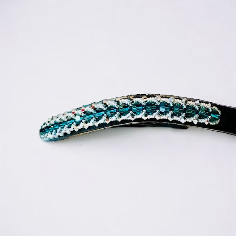 Passion Browband #5 - Blue Zircon Crystal Beads with Silvery Accents