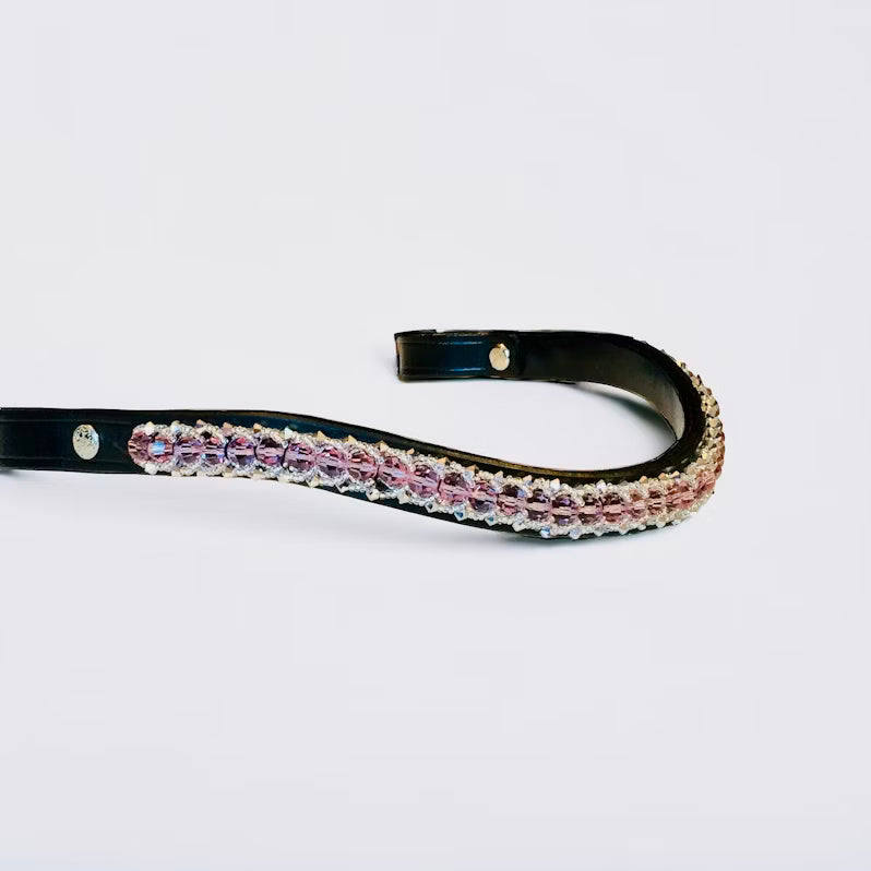 Passion Browband #6 – Light Rose Crystal Beads with Silvery Accents