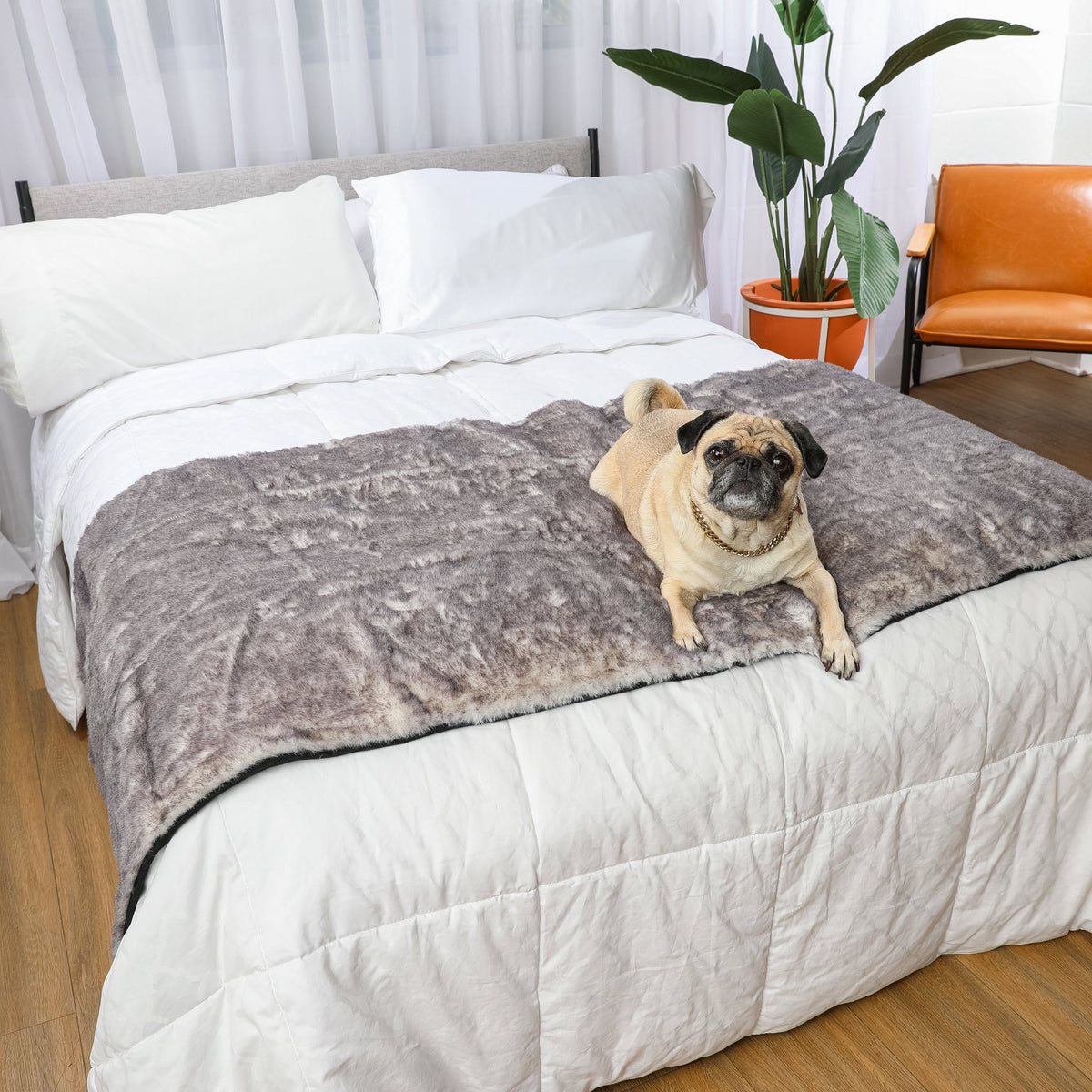 PupProtector Luxe Waterproof Bed Runner Ultra Soft Chinchilla