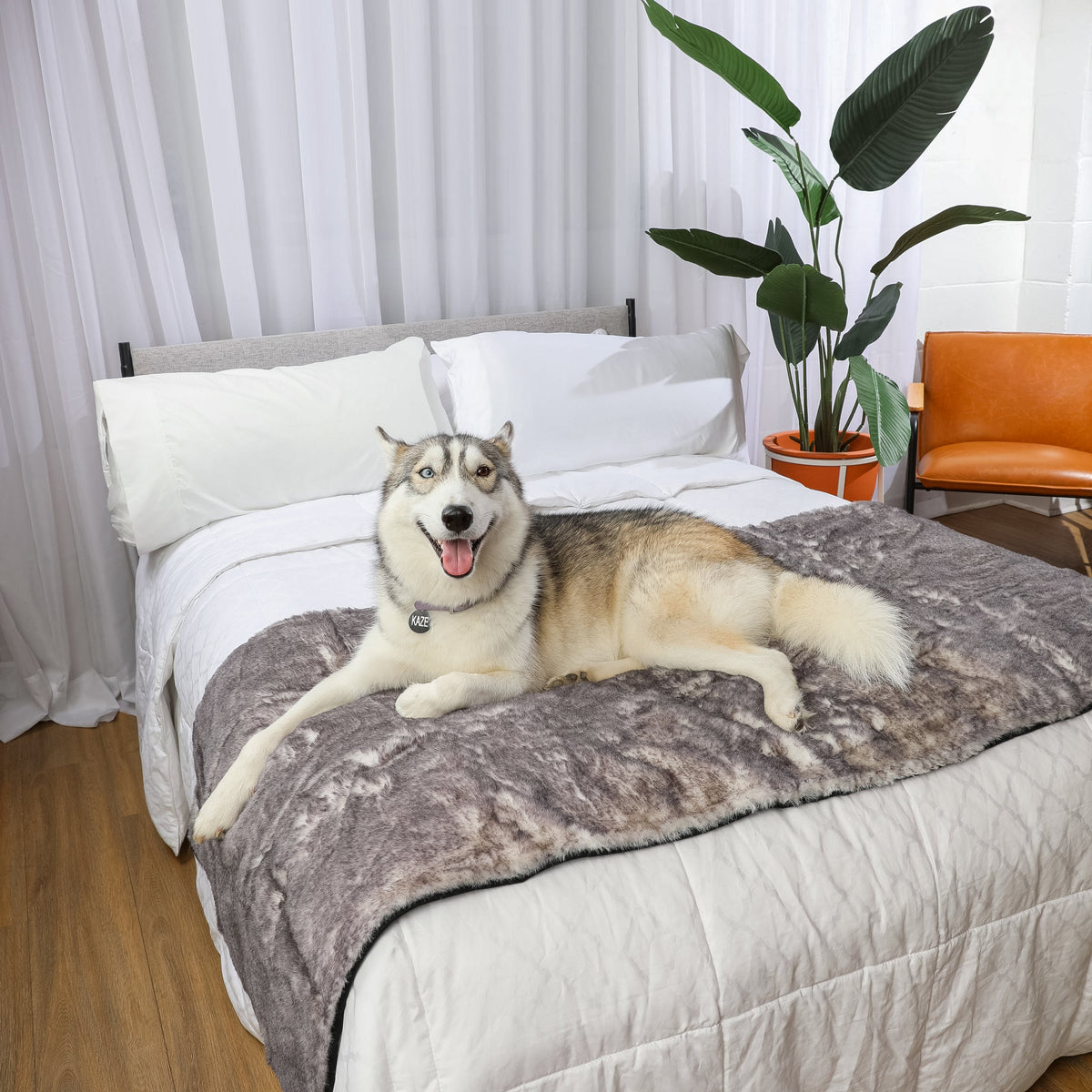 PupProtector Luxe Waterproof Bed Runner Ultra Soft Chinchilla