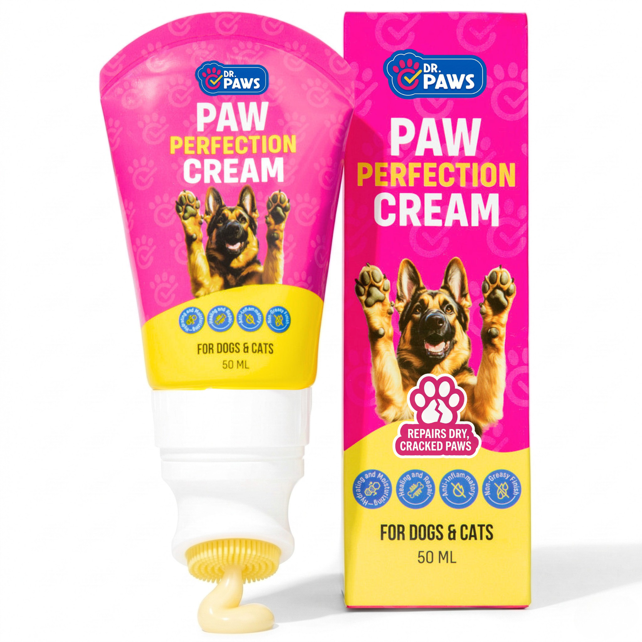 Paw Perfection Cream - Dog Paw Protector & Healing Balm with Soft Tip Applicator