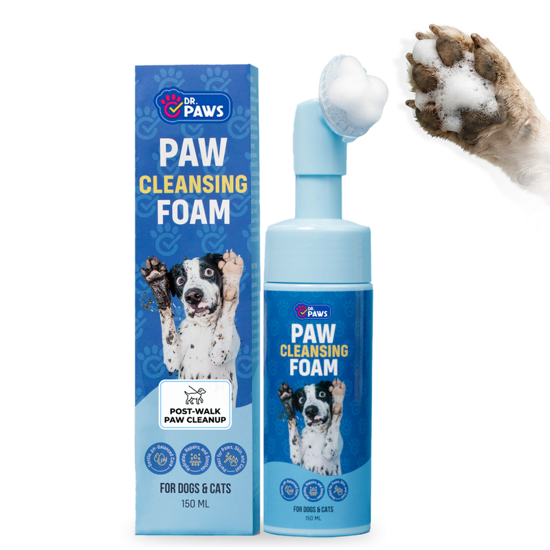 Paw Cleansing Foam Dog Paw Cleaner - Lick-Safe, Hydrating Formula with Built-In Brush Head