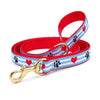 Up Country Pawprint Stripe Cast Brass Dog Leash