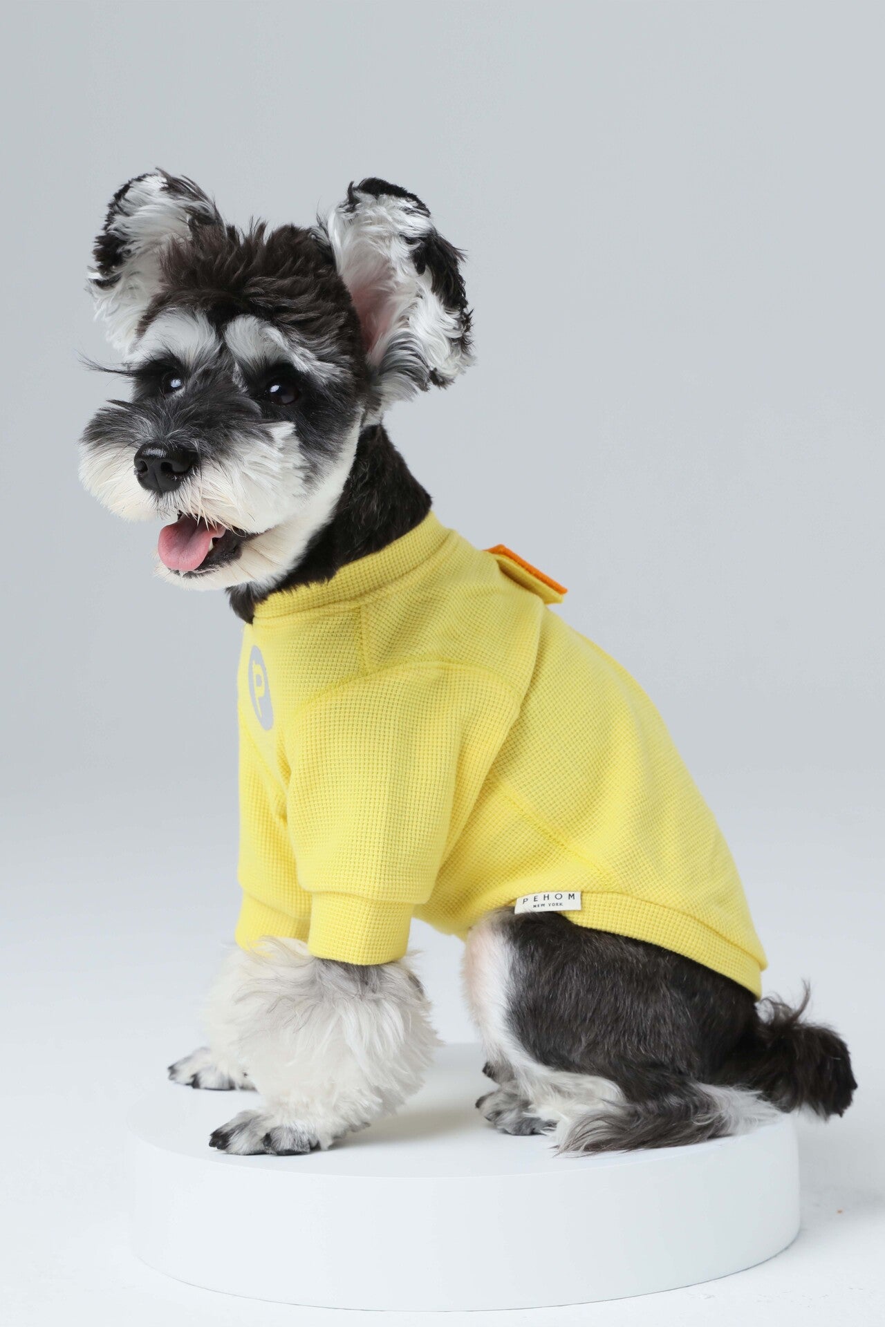 Embroidery Waffle T - Shirt-Yellow