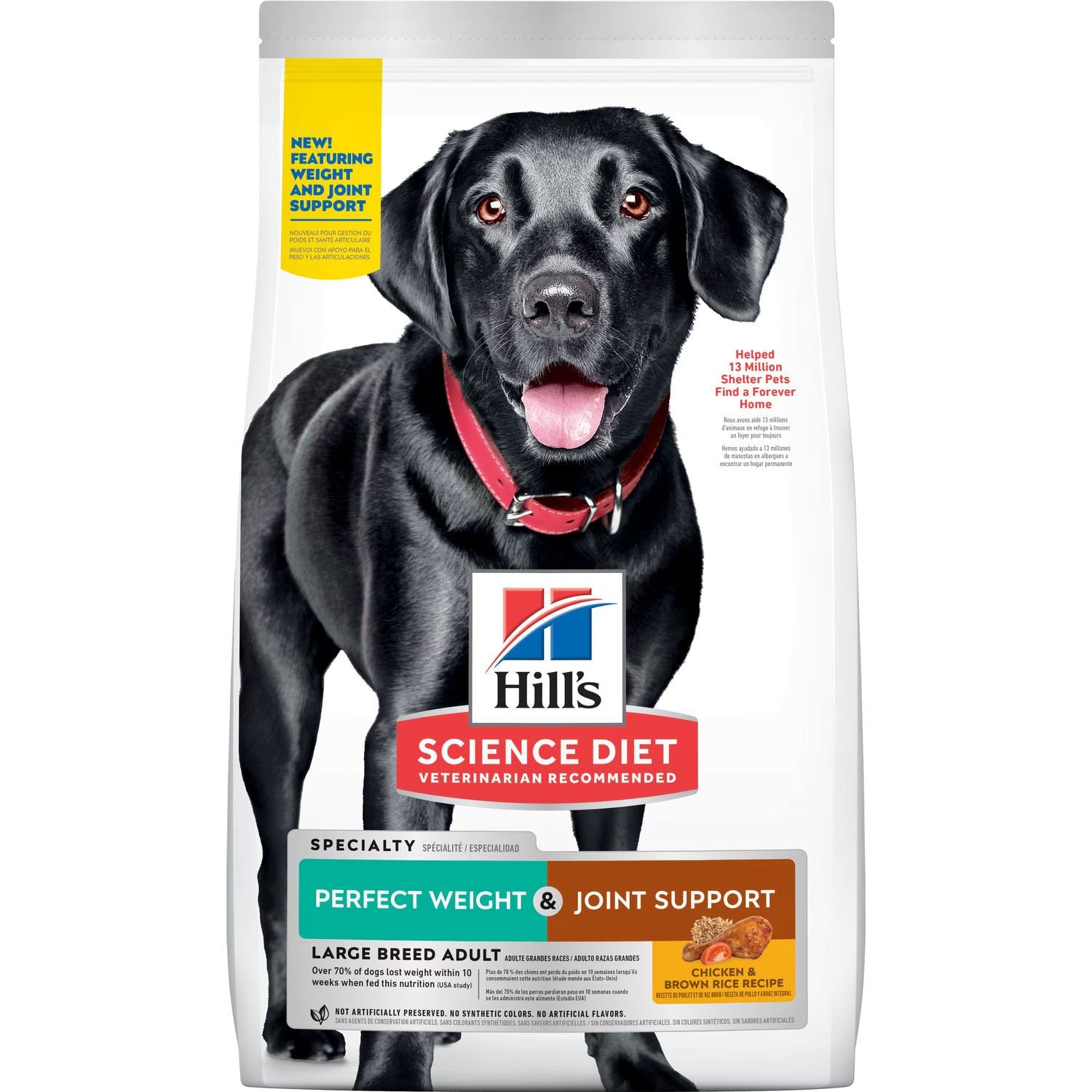 Hills Science Diet Adult Perfect Weight & Joint Support Large Breed Dry Dog Food, Chicken Recipe Bag (25lb)