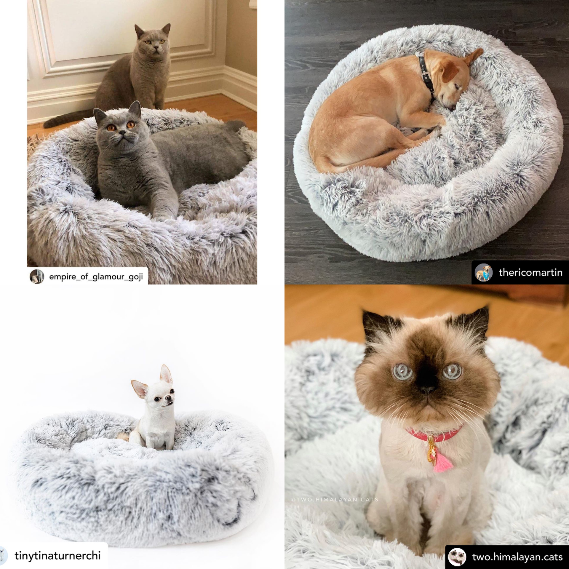 Mr. Peanuts 28" OrthoPlush® Pet Bed - Snowflake White Two Tone