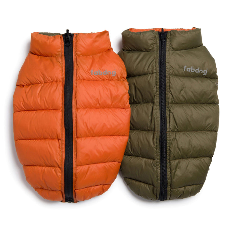 Olive & Orange Pack N' Go Reversible Puffer 