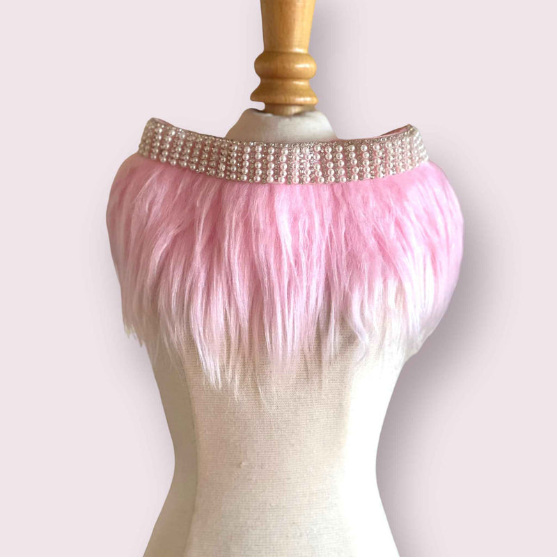 Furry Glam Neck Dog Collar Wrap