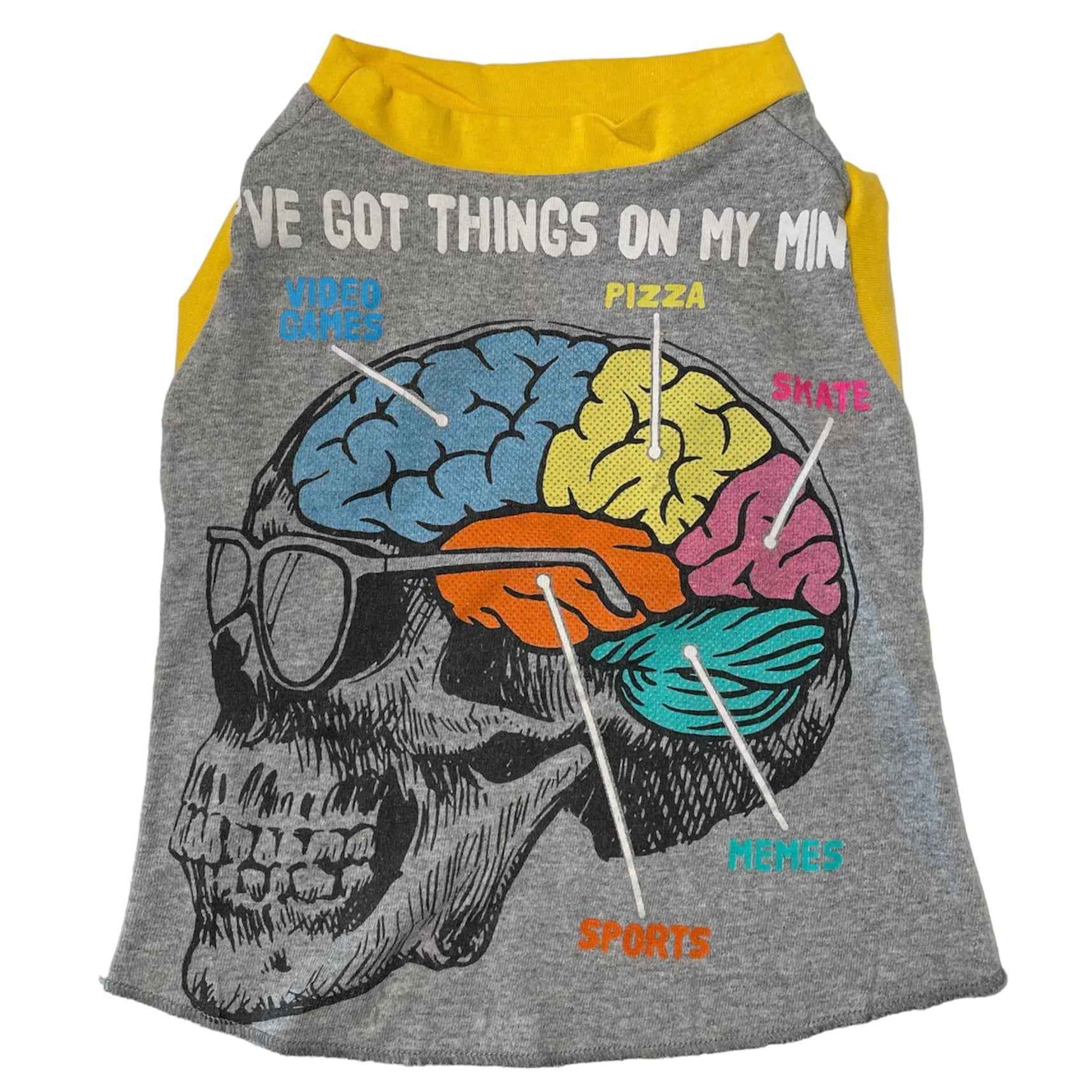 Heads or Tails Pup On My Mind Large Upcycled Dog Shirt