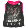 Heads or Tails Pup ACDC Pink Large Upcycled Dog Shirt