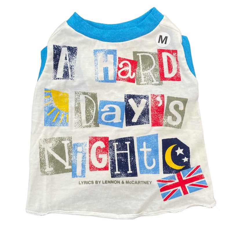 Upcycled Dog Tank - M "HARD DAYS NIGHT"