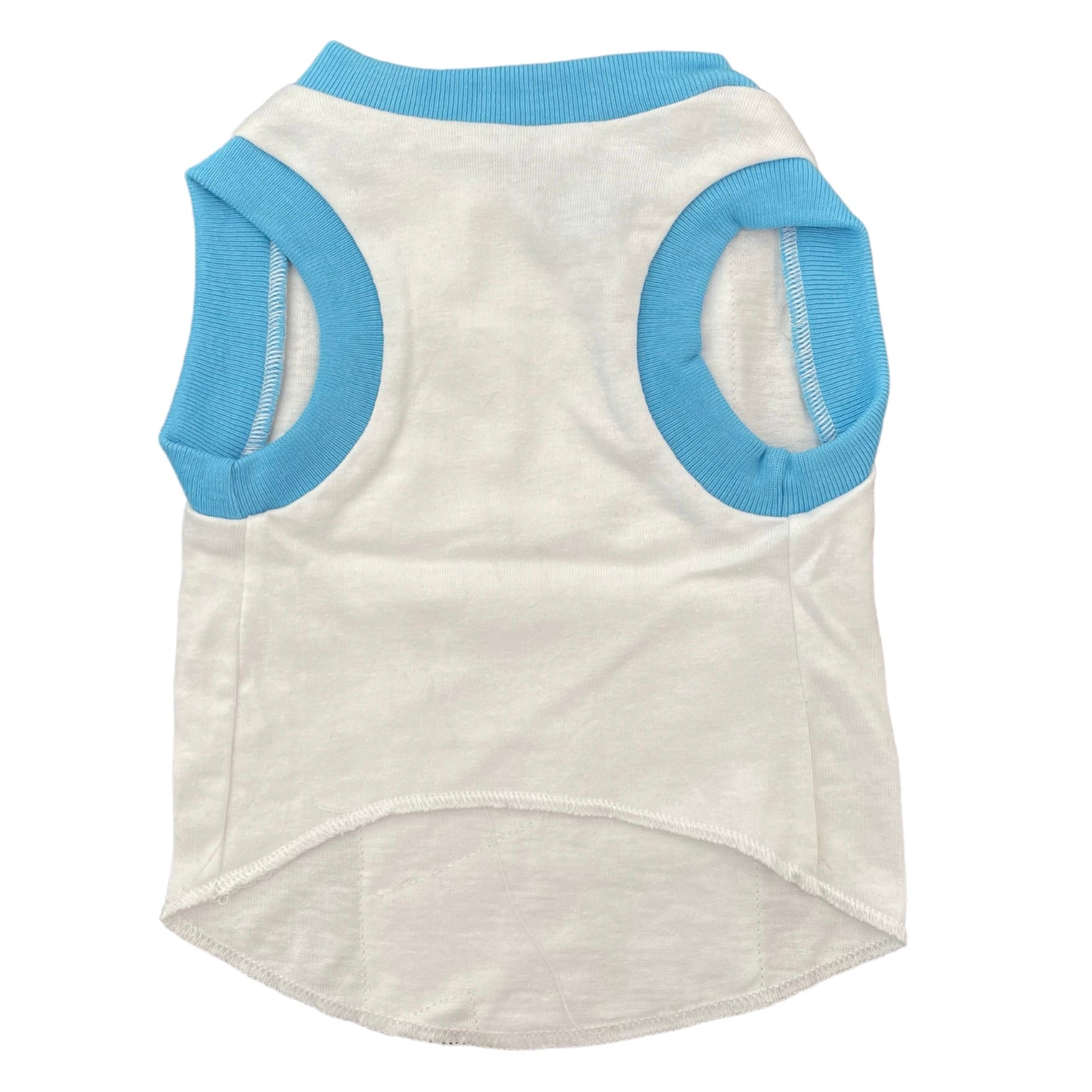 Heads or Tails Pup KISS Blue Small Upcycled Dog Shirt