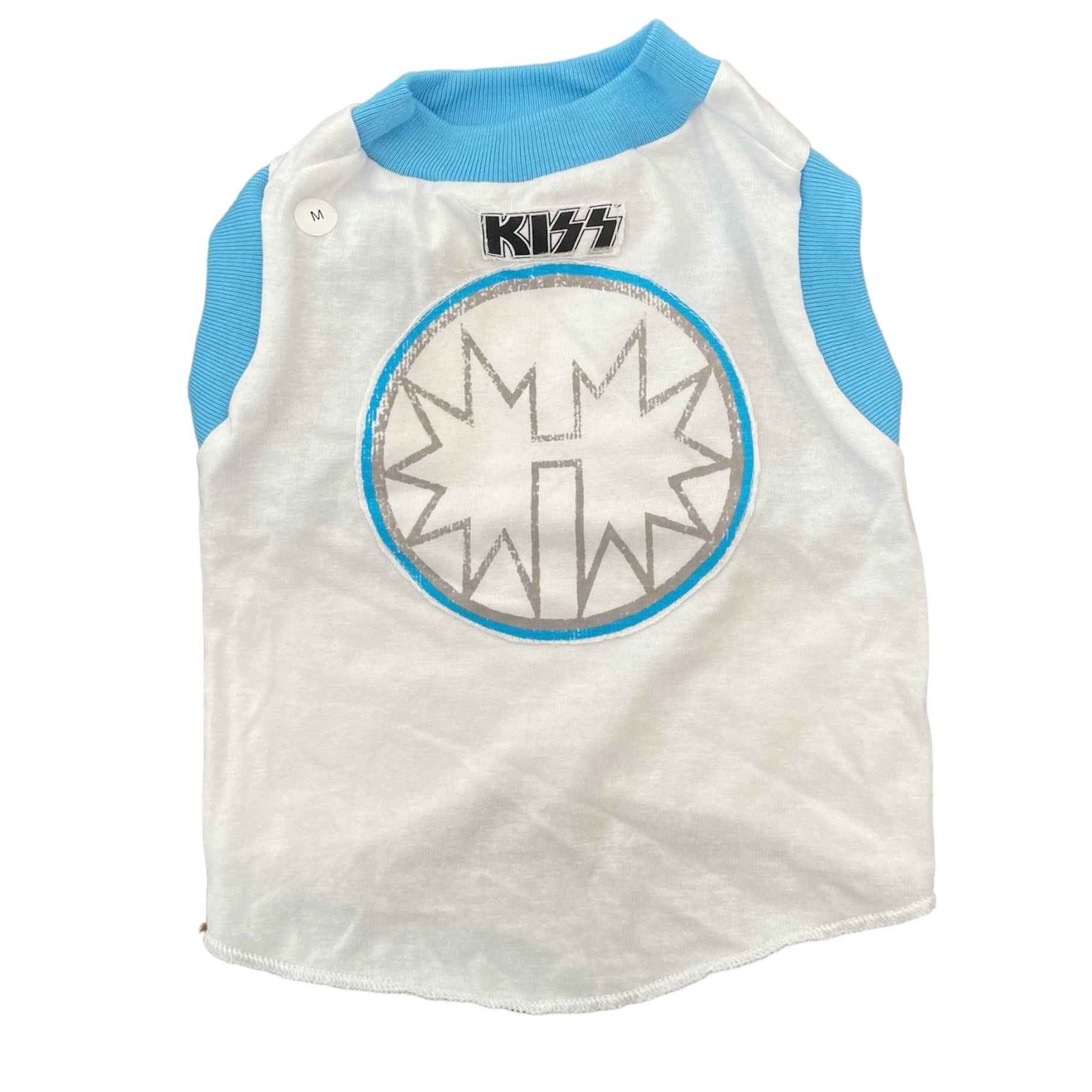 Heads or Tails Pup KISS (spaceman) Medium Upcycled Dog Shirt