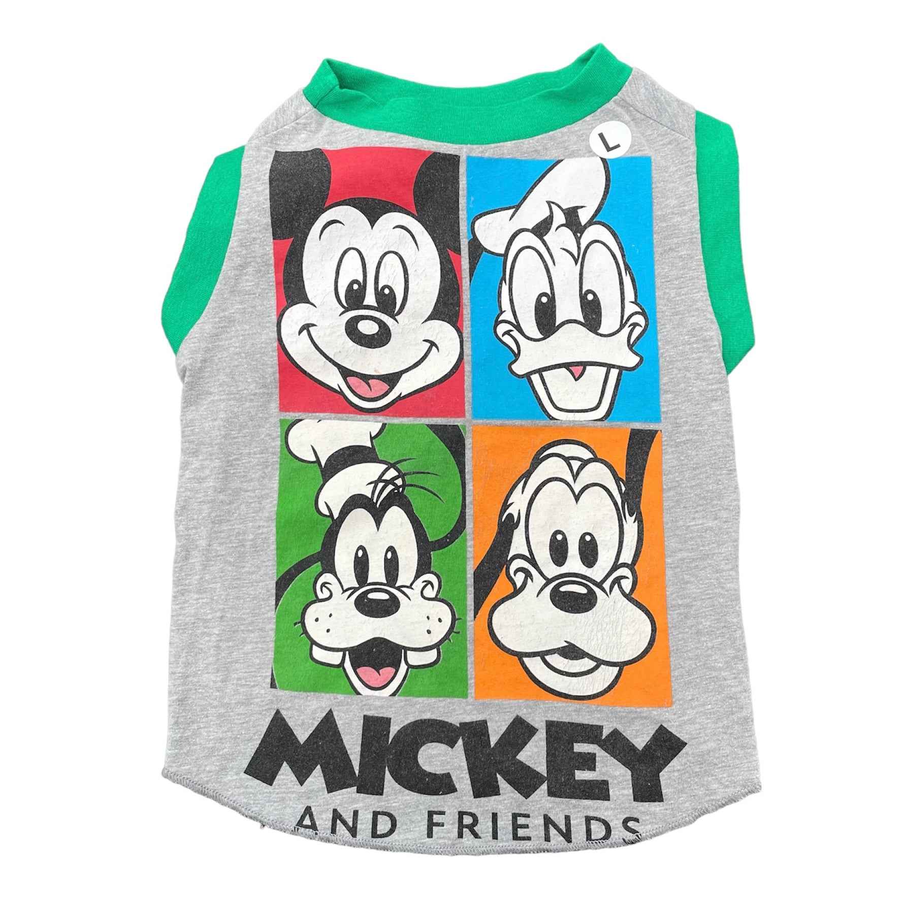 Heads or Tails Pup Mickey & Friends Large Upcycled Dog Shirt