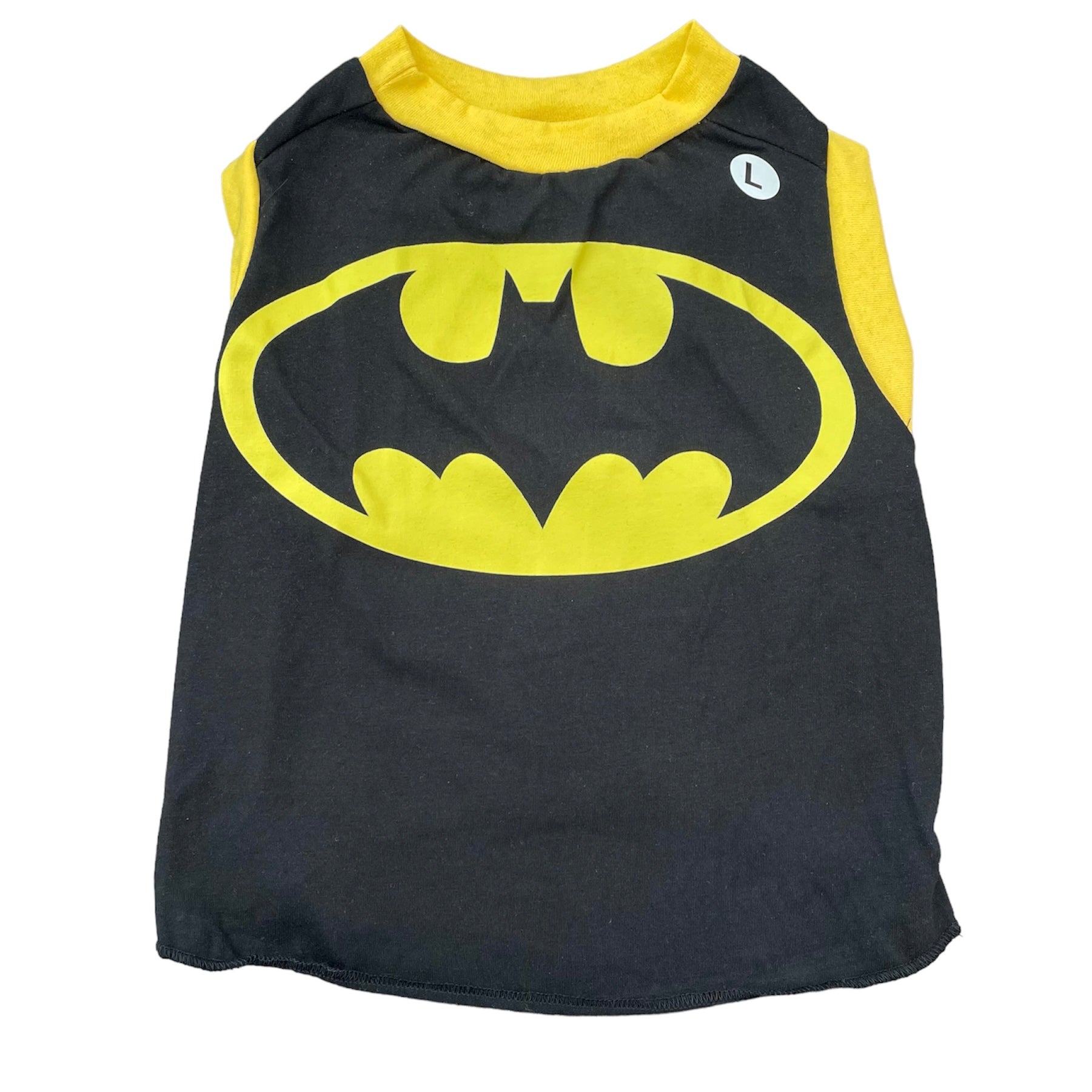 Heads or Tails Pup Batman Large Upcycled Dog Shirt