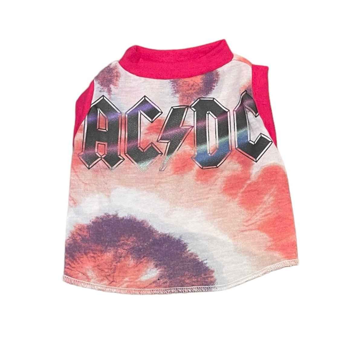 Heads or Tails Pup ACDC Dye X-Small Upcycled Dog Shirt