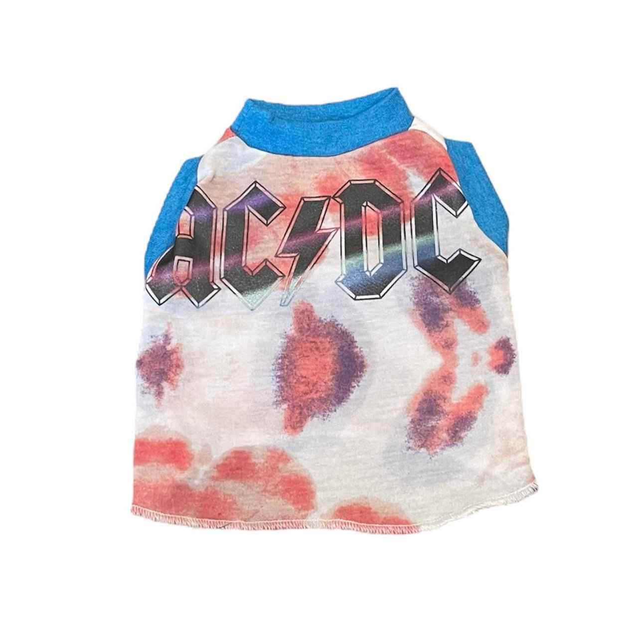 Heads or Tails Pup ACDC Dye X-Small Upcycled Dog Shirt