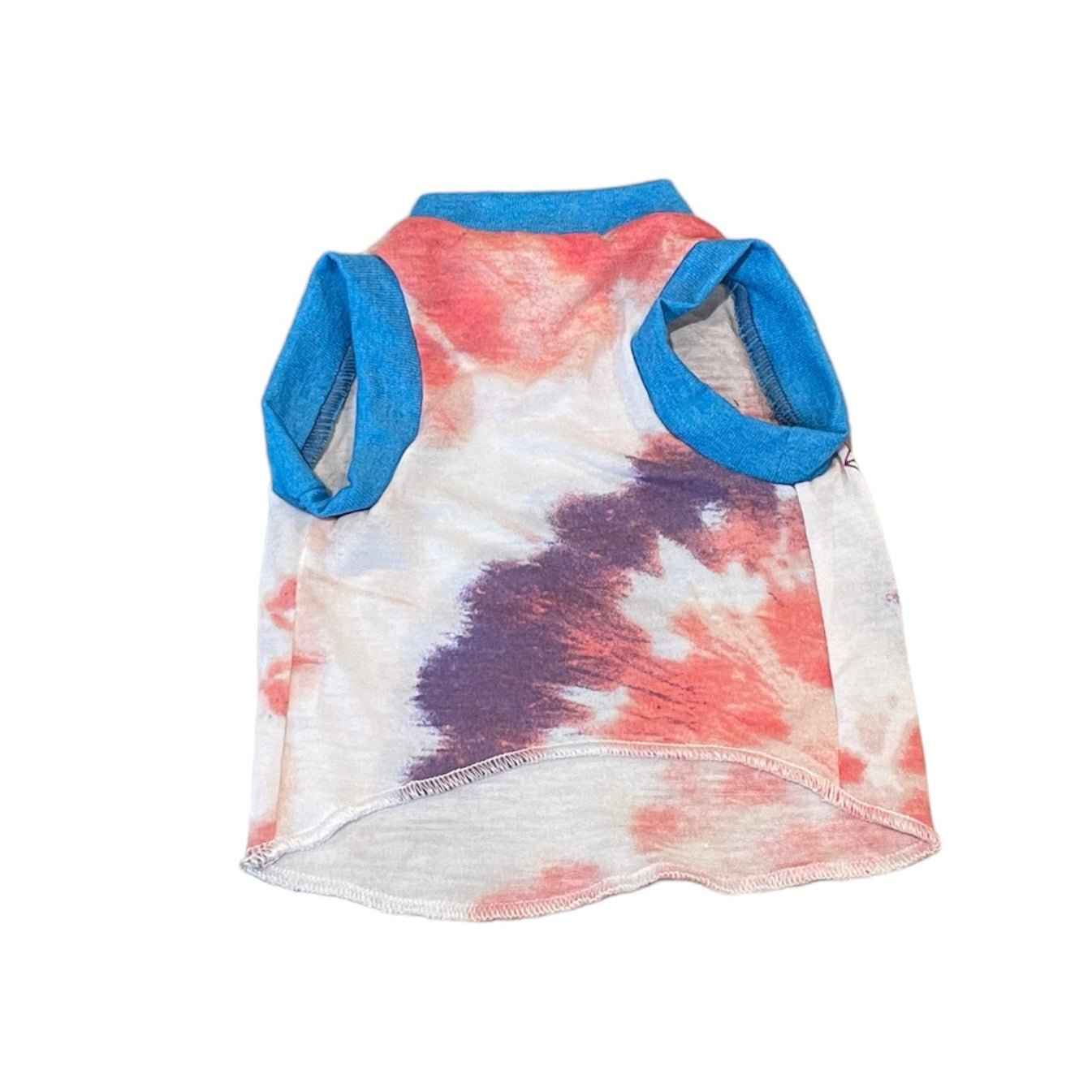 Heads or Tails Pup ACDC Dye X-Small Upcycled Dog Shirt