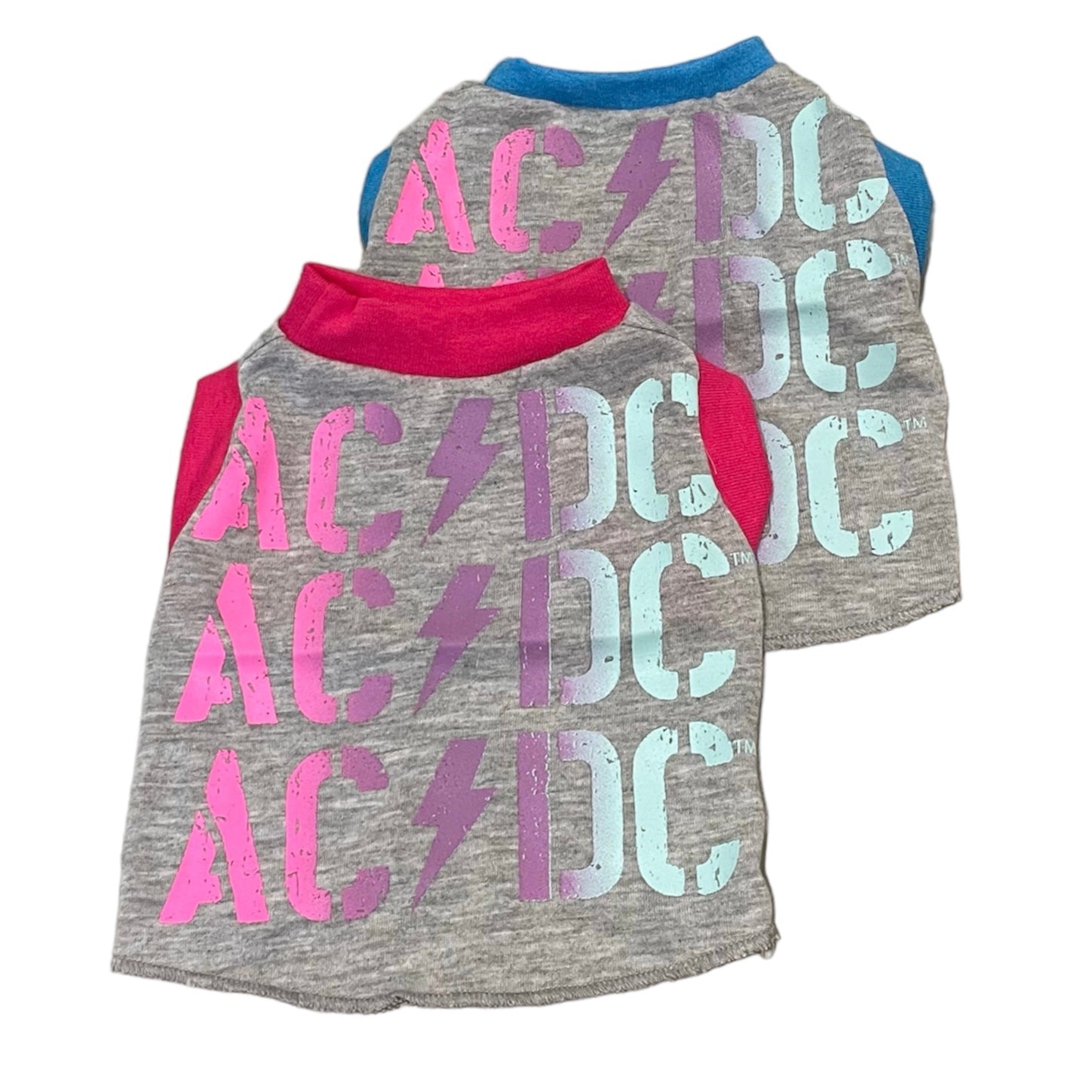 Heads or Tails Pup ACDC Trio X-Small Upcycled Dog Shirt
