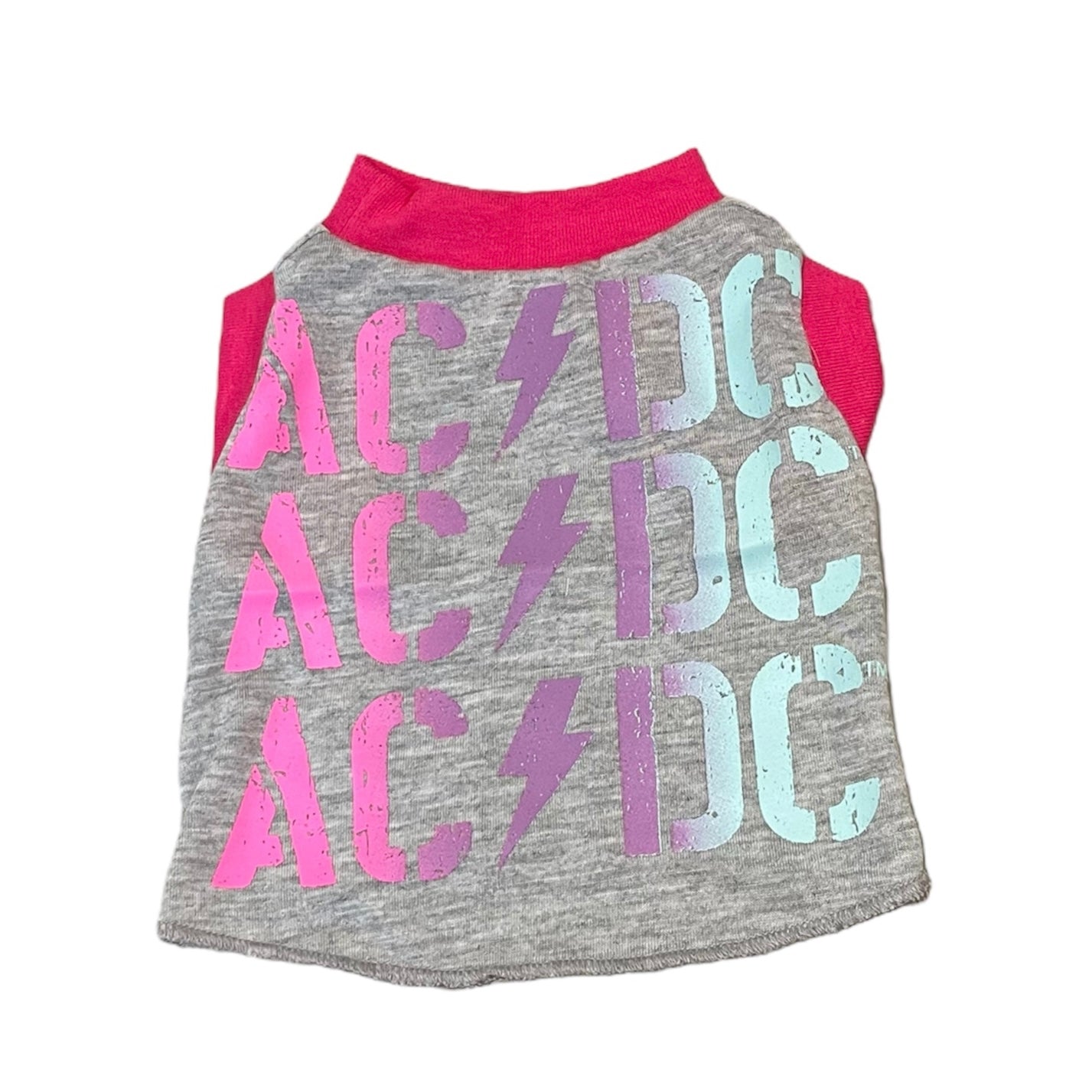 Heads or Tails Pup ACDC Trio X-Small Upcycled Dog Shirt
