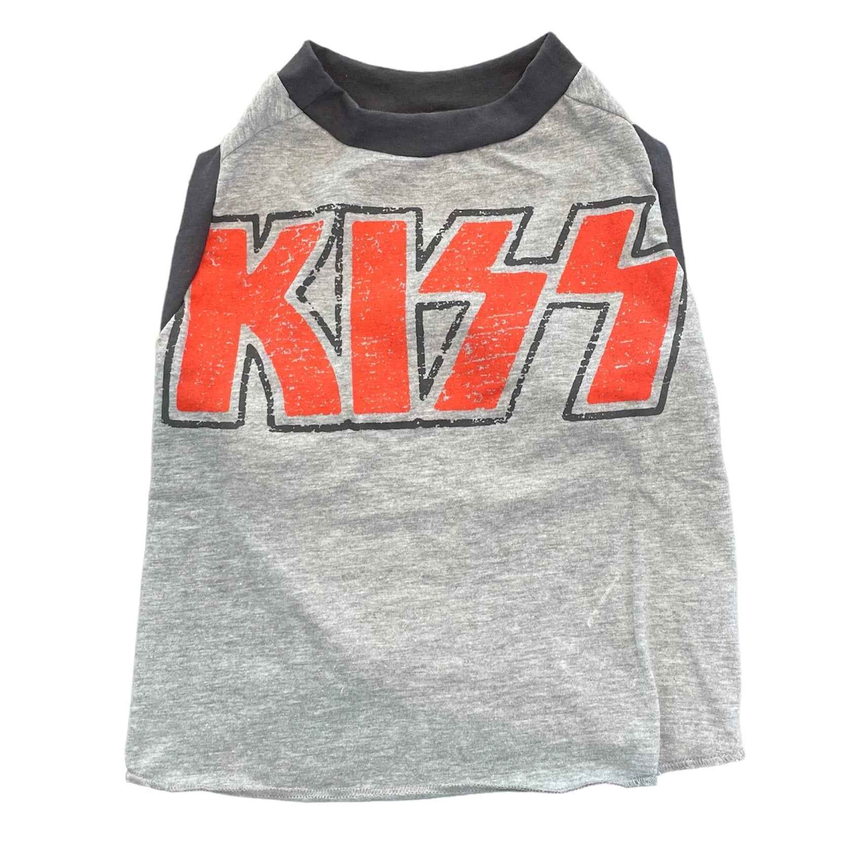 Heads or Tails Pup KISS Standard Large Upcycled Dog Shirt