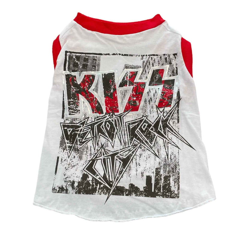 Upcycled Dog Tank - L "KISS DETROIT"
