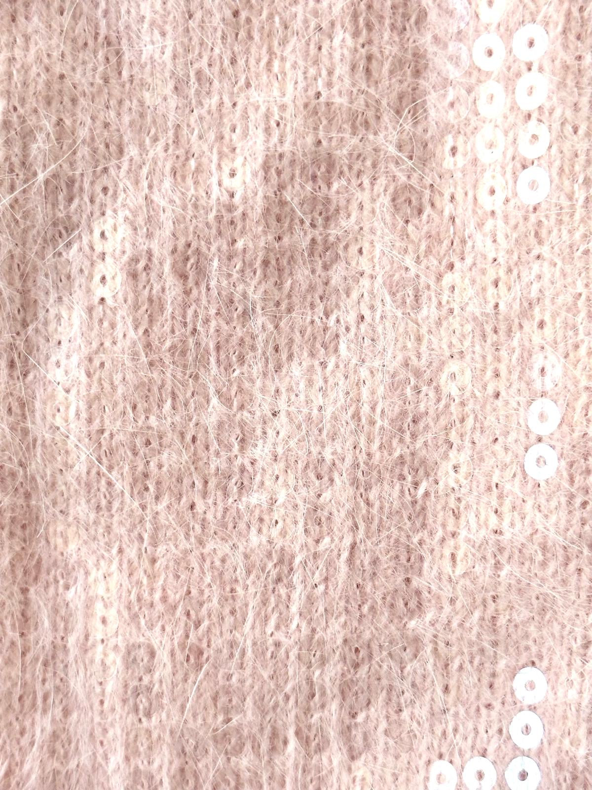 Sophia Shimmer Sequin Turtleneck in Shell Pink
