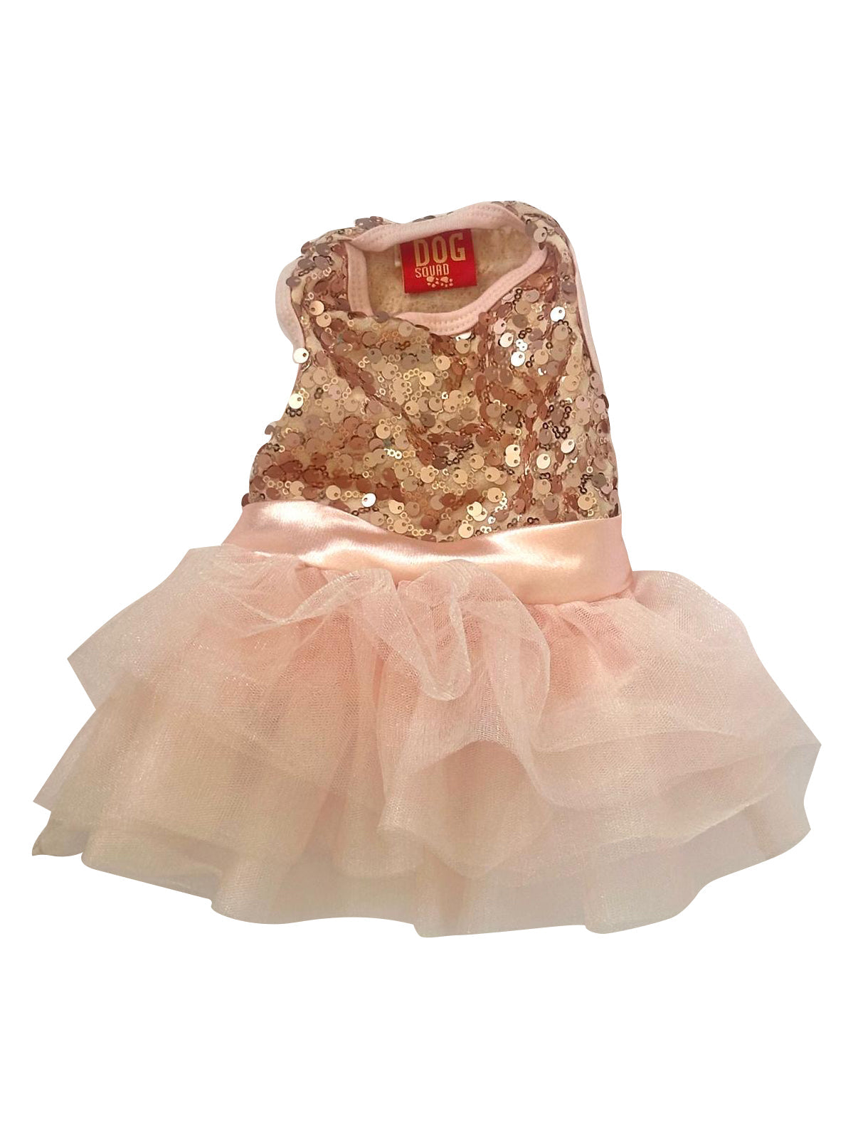 Marilyn Dog Tutu Dress, Rose Gold Sequins