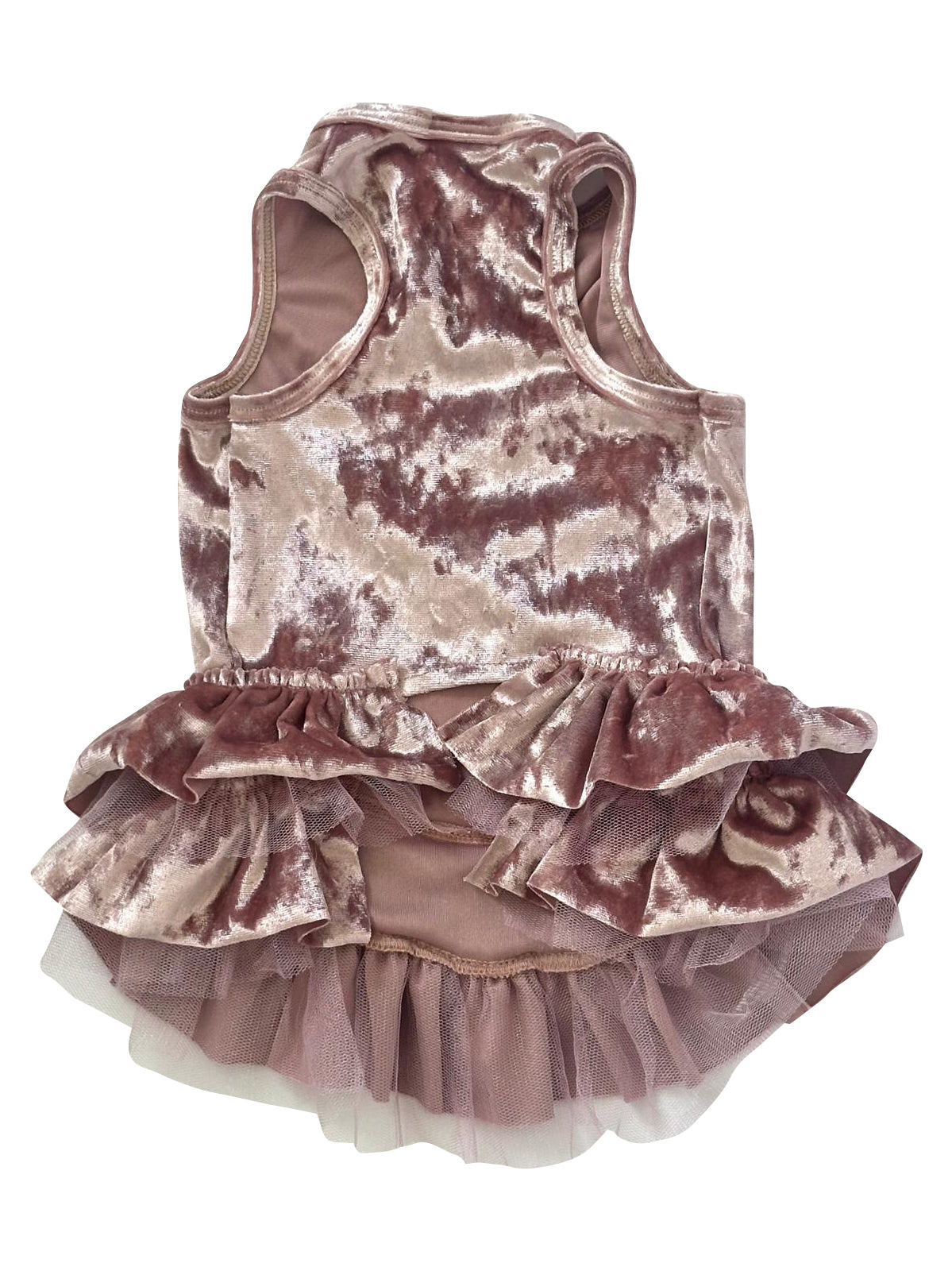 Crushing on YOU Metallic Velvet Dog Dress, Blush