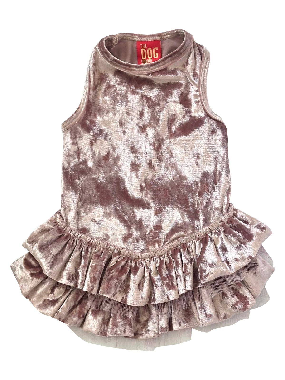 Crushing on YOU Metallic Velvet Dog Dress, Blush