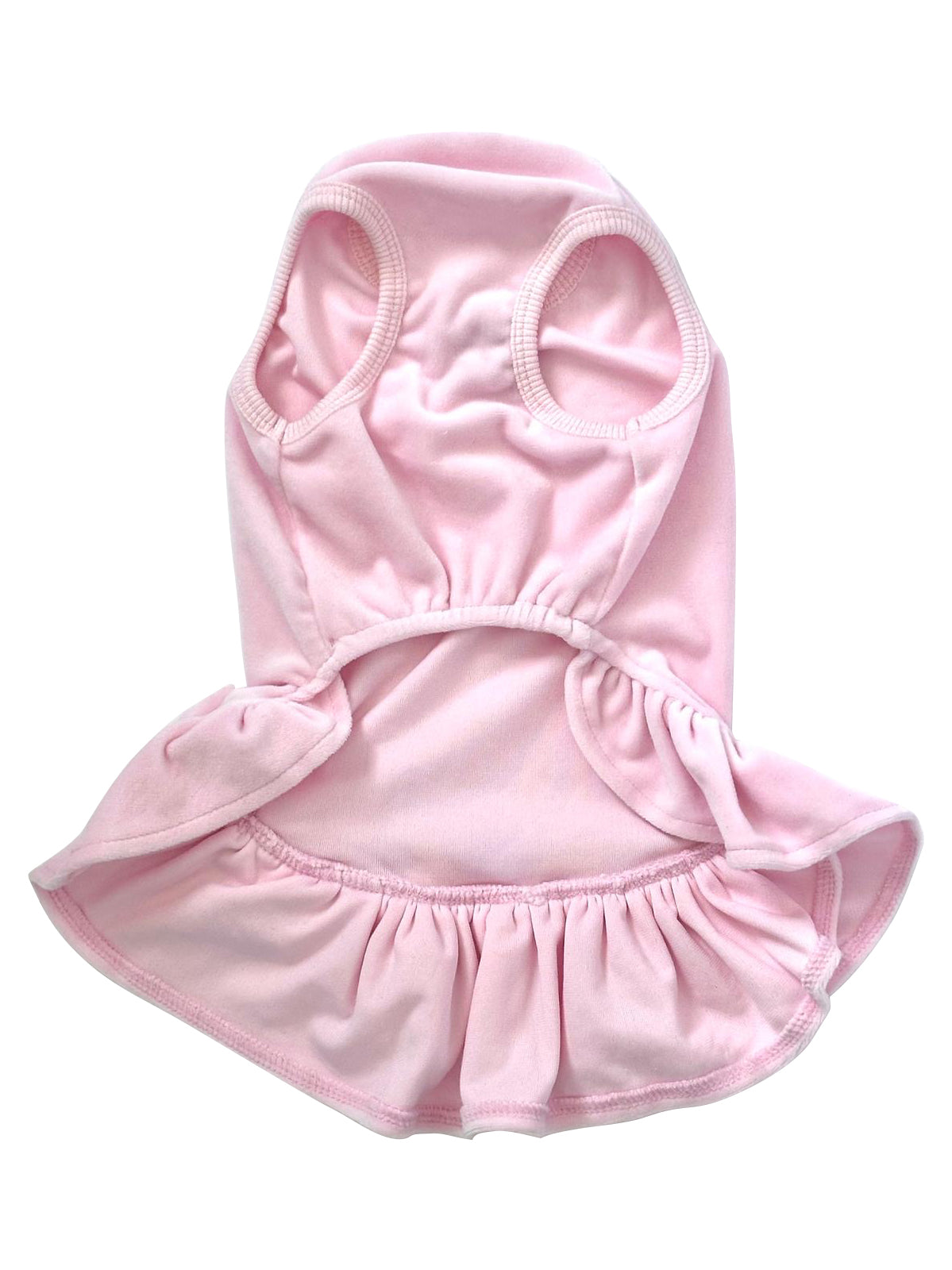 Velour Dress with Pink Bow and Pearls