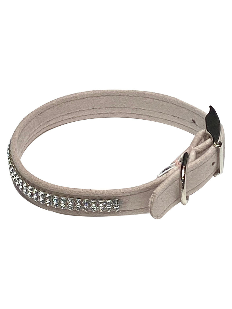 Glamour Girl Ultrasuede Collar w/ Swarovski Crystal, Lt Rose