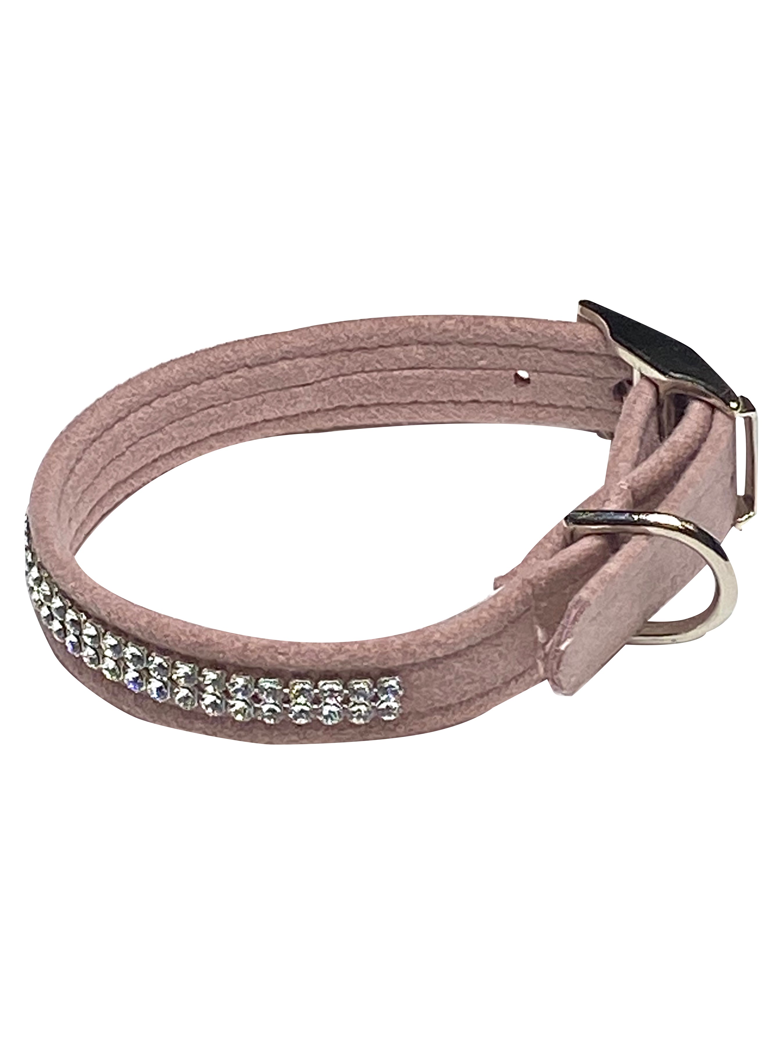 Glamour Girl Ultrasuede Collar w/ Swarovski Crystal, Rosewood