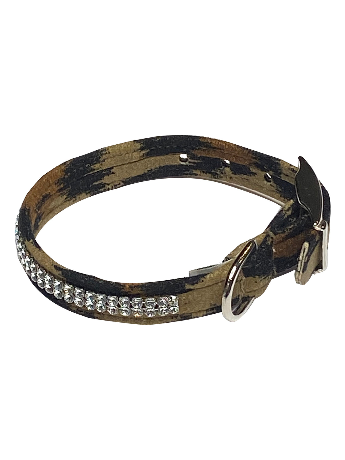 Glamour Girl Ultrasuede Collar w/ Swarovski Crystal, Leopard