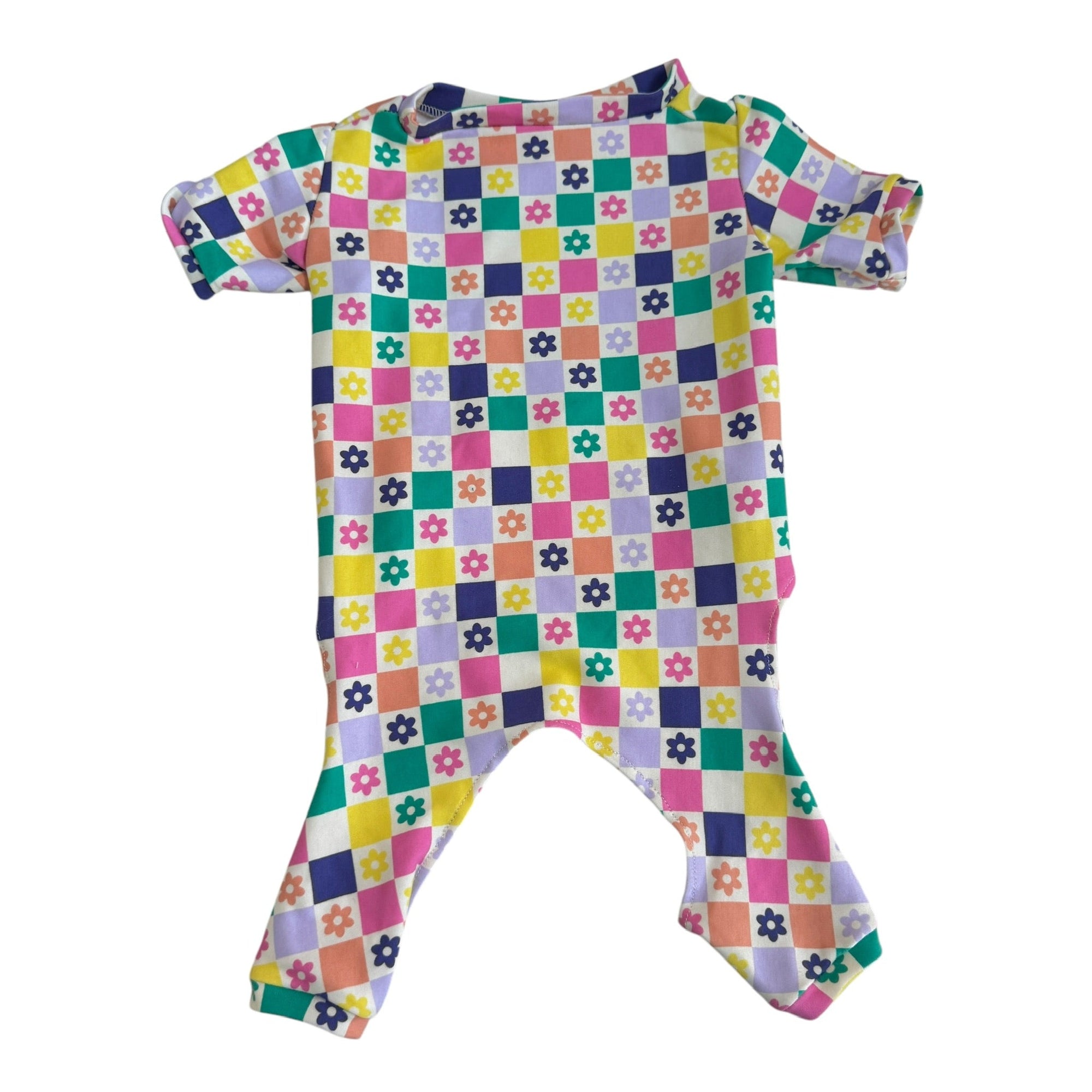 Heads or Tails Pup Checkered Dog Pajamas