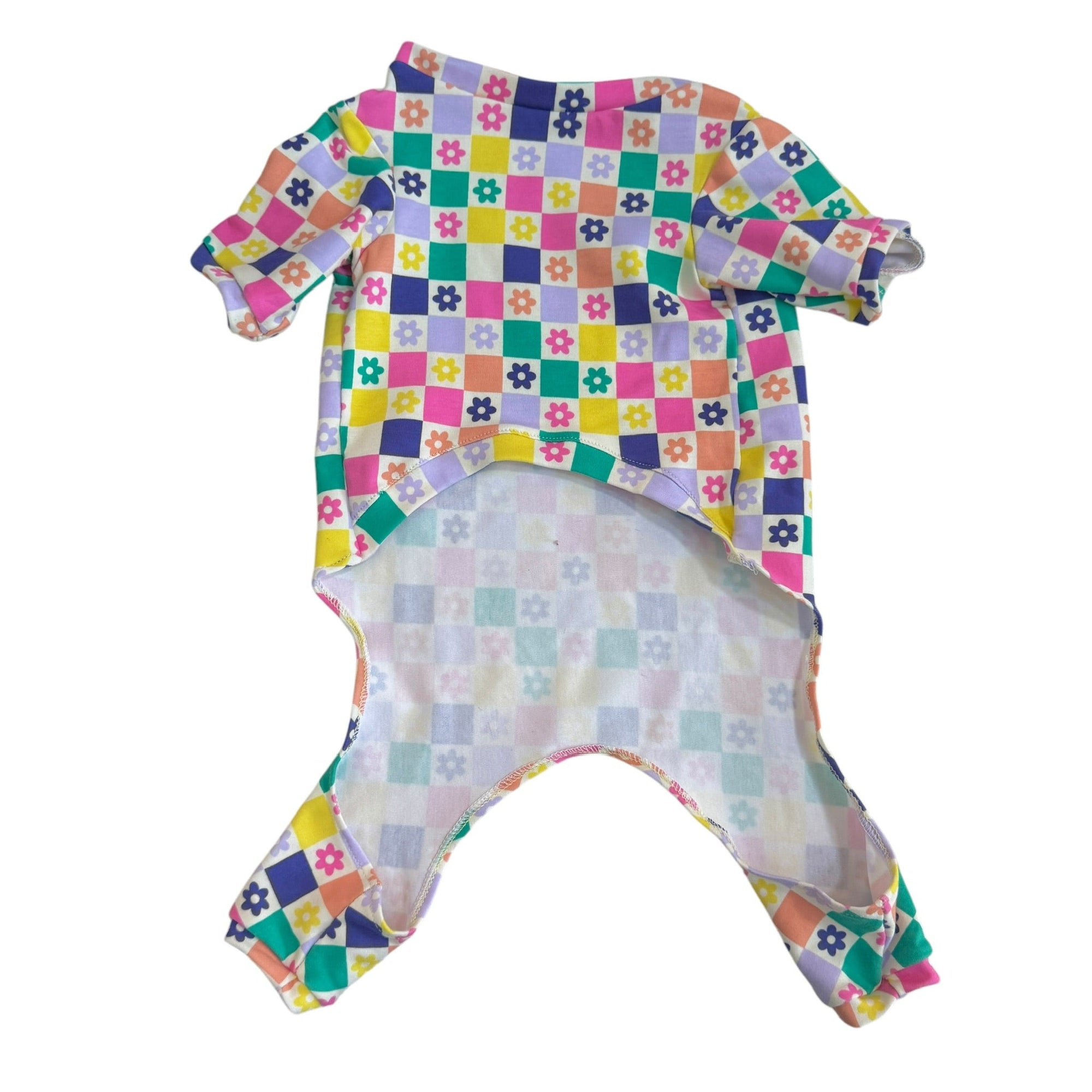 Heads or Tails Pup Checkered Dog Pajamas