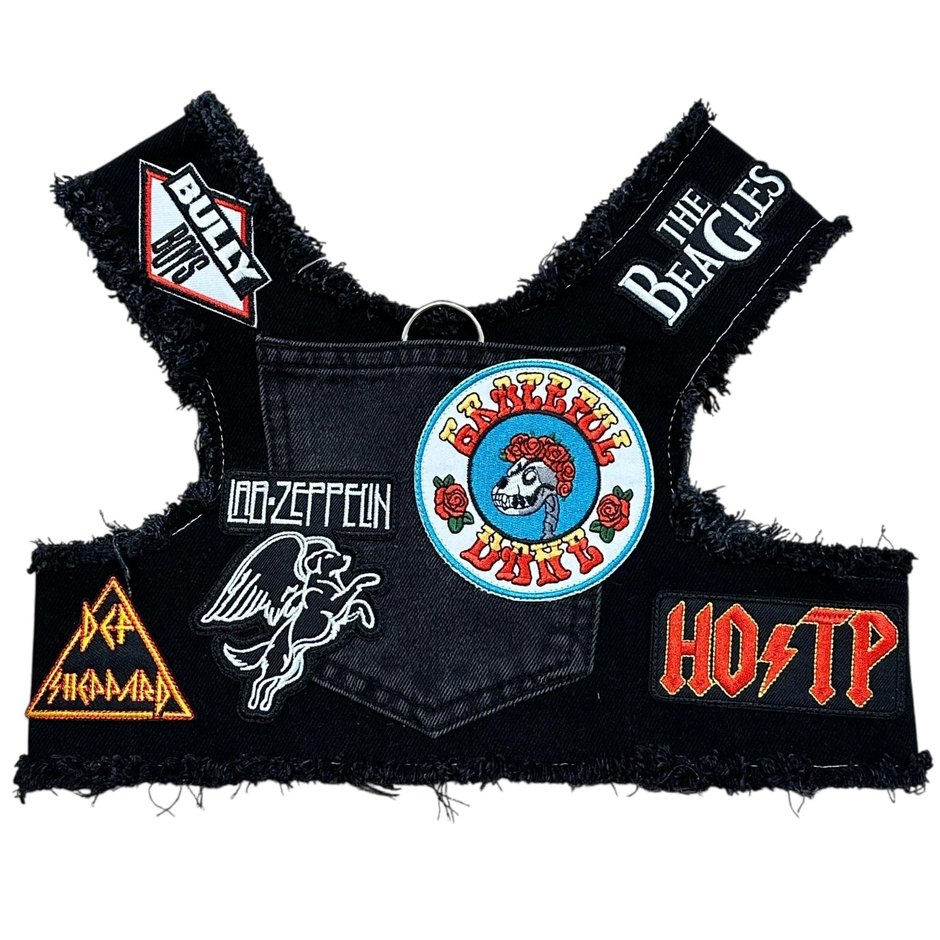 Heads or Tails Pup Ruff & Roll Denim 13 Oz. Double Denim American Heritage Craft Dog Harness