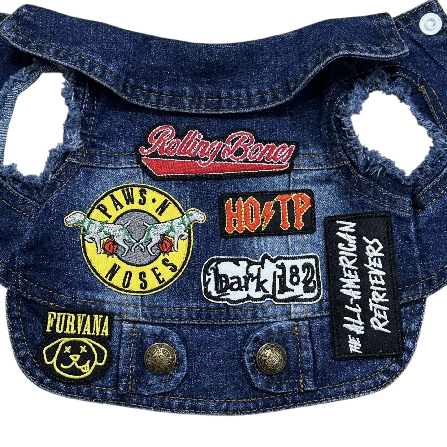 Heads or Tails Pup Ruff & Roll Denim Dog Vest